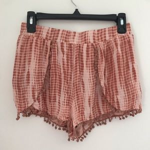 Pink Tie Dye flowy boho shorts